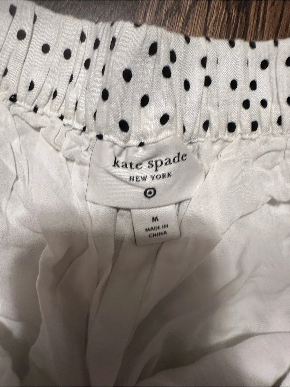 Kate Spade For Target Linen Blend Lined White Polka Dot Pull On Shorts M